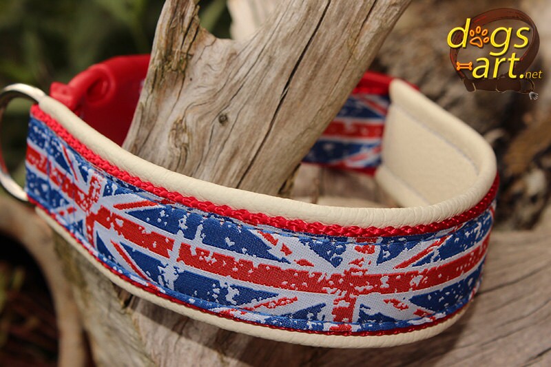 Dog Collar Union Jack by Dogs-art Union Jack Collar Leather - Etsy