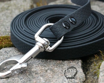 Hexa Dog Leash Waterproof, Heavy Duty, 20 mm, black, Stainless Steel Hardware