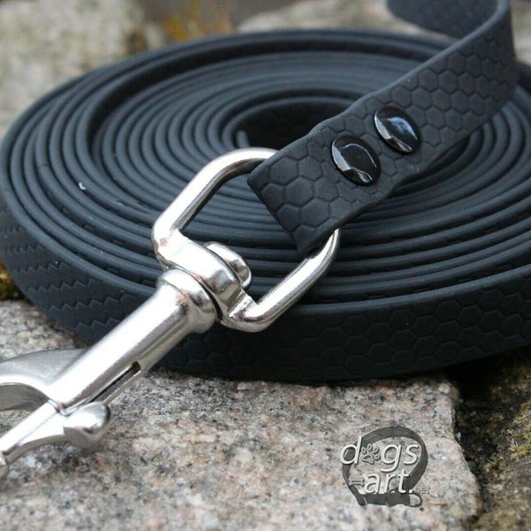 Dog Leash Waterproof, Heavy Duty, 20 mm, Hexa black, Stainless Steel Hardware