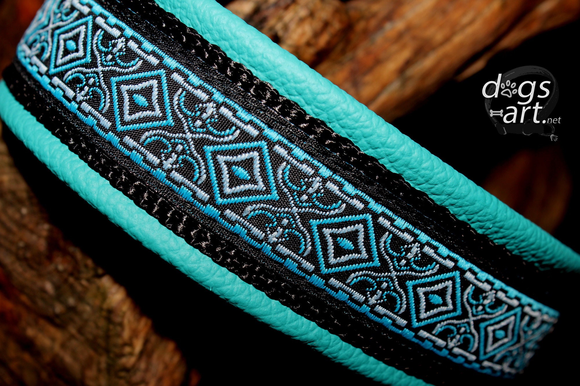Teal martingale cheap dog collar