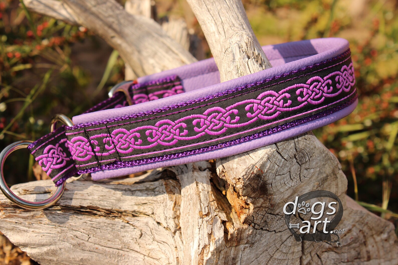Purple Celtic Knot Dog Collar Leather Martingale Limited Etsy