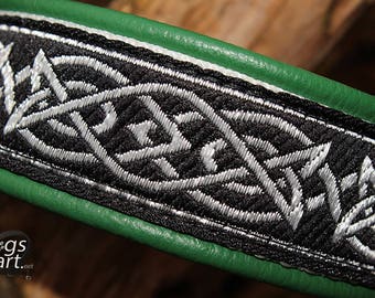 Celtic Dog Collar, Martingale Limited Slip, Brass Hardware, Irish, Create your own