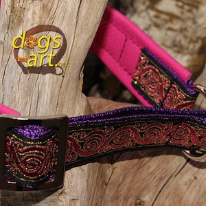 Pink Dog Collar, Leather Martingale Limited Slip, Princess, Design Your Own image 5