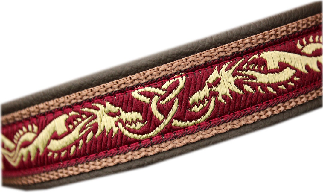 Celtic Dog Collar, Leather Martingale Brass Limited Slip, Create Your