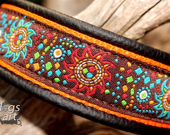 Martingale Leather Dog Collar, Design Funfair, Limited Slip, Create your own