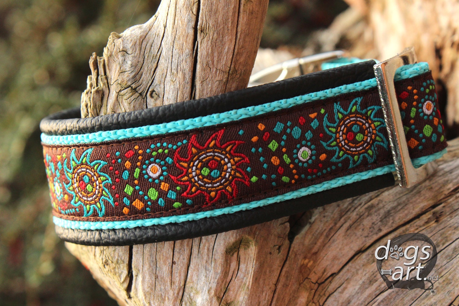 Leather Dog Collar, Design Funfair, Metal Aluminum Buckle, Personalized ...