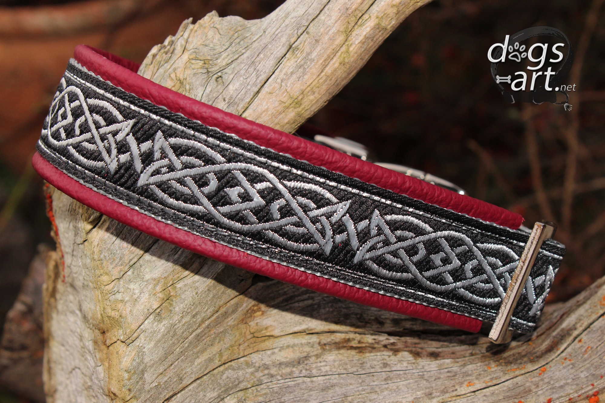 Celtic Dog Collar Leather Celtic Knots Strong Metal Buckle Etsy