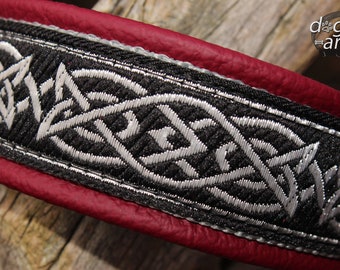 Celtic Dog Collar Leather, Celtic Knots, Strong Metal Buckle, Personalization available, Design your own