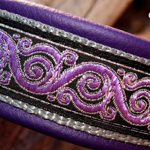 Hondenhalsband Royal Candy Paars, Leren halsband met sterke metalen gesp, Personalisatie beschikbaar, Ontwerp je eigen