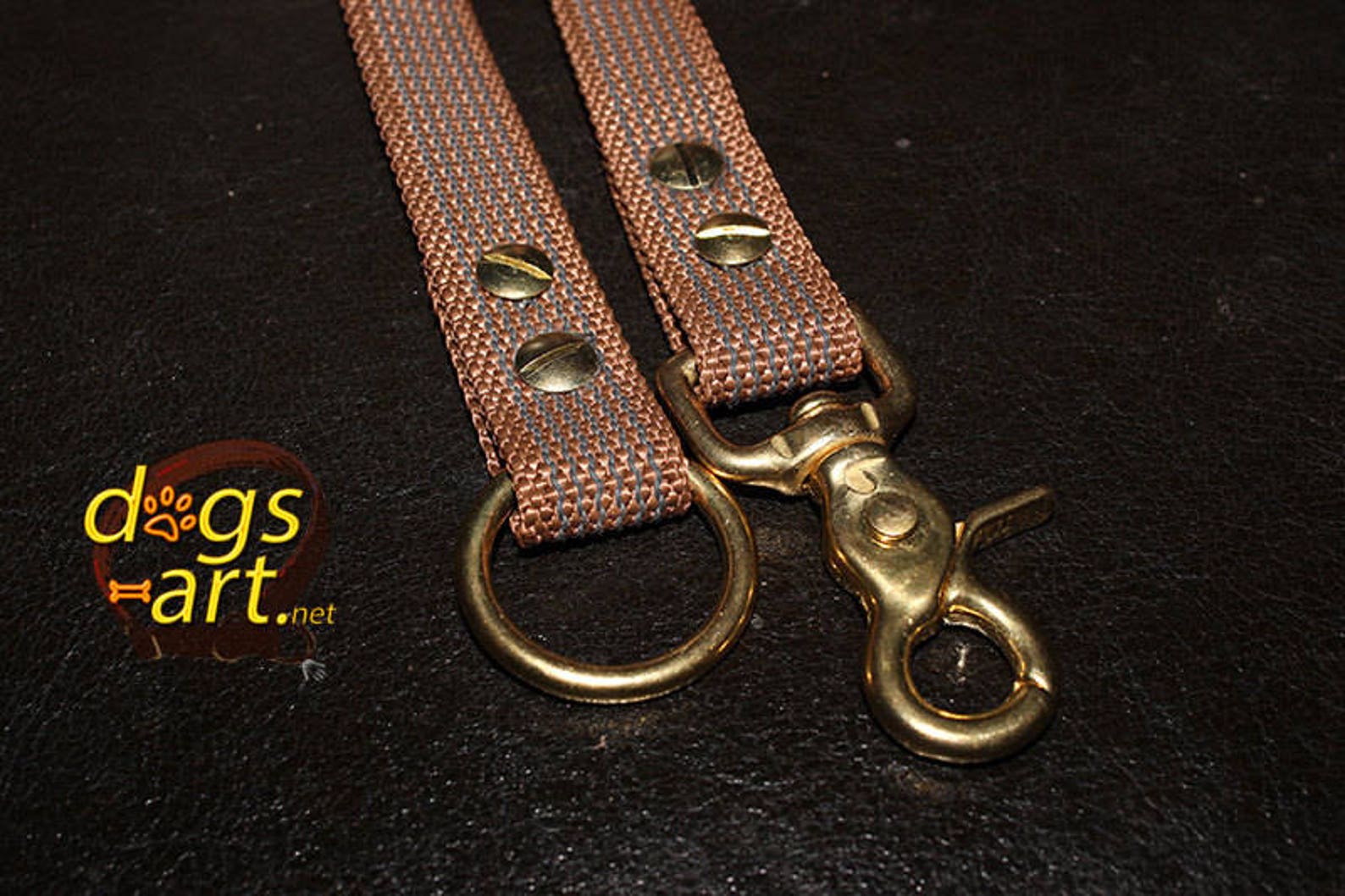 Dog Leash Rubberized 4ft Leash Hardware Brass Non Slip Etsy