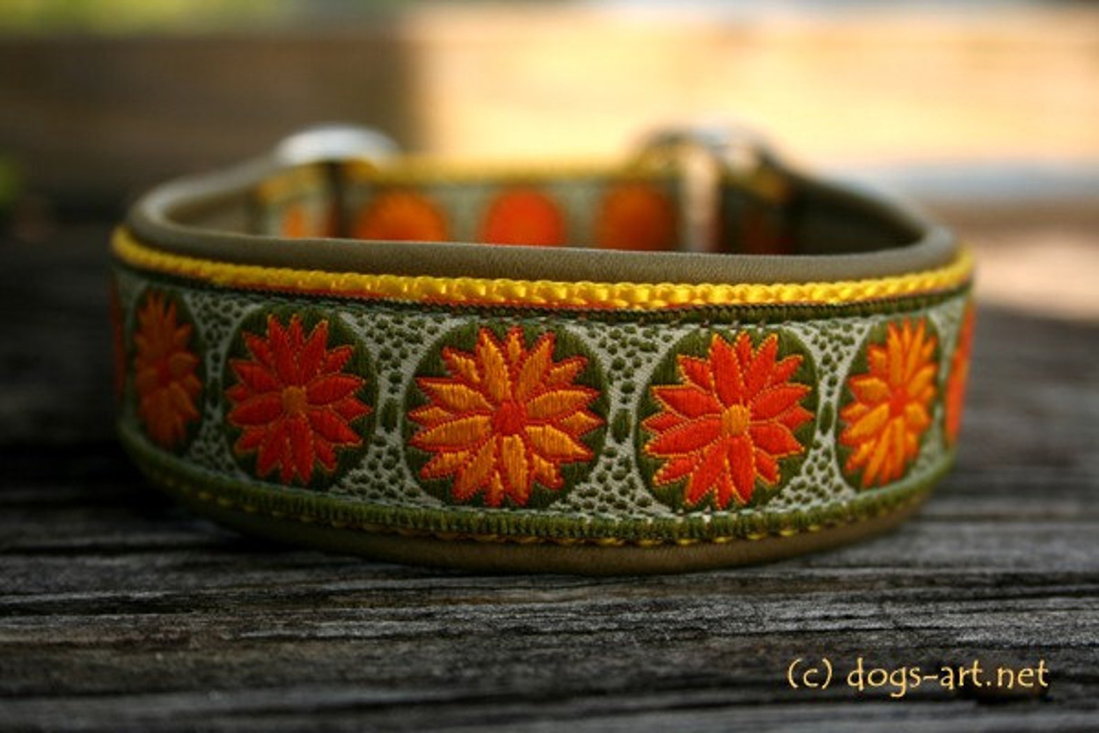 Martingale Leather Dog Collar Daisy Dot Limited Slip Design Etsy