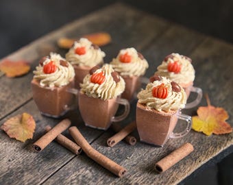Pumpkin Spice Latte Bath Bomb- Topped with Bubble Frosting and Soap Pumpkin,Coffee Beans