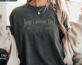 Custom Embroidered Tshirt, Custom Embroidered Tshirt, Embroidered Tee, Custom Tee, Personalized Embroidered T Shirt, Center Front Design