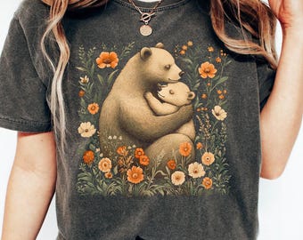 Mama Bear T-shirt, Cozy Mother's Day Gift, Cute Animal Tee, Family Matching Shirt, Bear Family Shirts, New Mom Gift, Baby Shower Gift