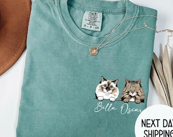 Personalized Cat Comfort Colors Shirt, Custom Cat Breed Shirt, Cat Lover Gift, Cat Mom Gift, Cat Mom Shirt, Christmas Gift for Cat Lover
