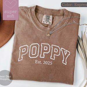 Custom Embroidered Poppy Shirt, Grandpa Shirt With Date, Pappy Est Year Shirt, Custom Poppy Est Tshirt, Gift For New Poppy, Fathers Day Gift