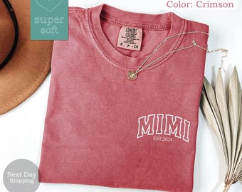 Mimi Est Shirt, Custom Mimi Shirt, Mimi Est 2024 Shirt, Personalized Gift for Grandma, Pregnancy Announcement Shirts, Promoted to Mimi Shirt