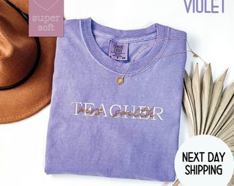 Embroidered Teacher Shirt - Custom Teacher Gift, Back to School Crewneck, Teacher Appreciation Shirt, Personalized Embroidery Tshirt