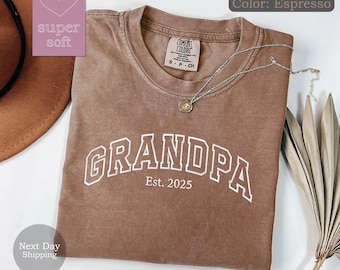 Embroidered Grandpa EST 2025 Shirt, Favorite Grandpa Shirt, Embroidered Father's Day Shirt, Embroidered Grandfather Shirt, Shirt for Grandpa