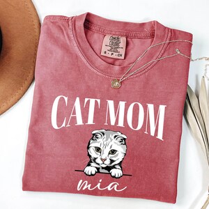 Custom Cat Shirt, Comfort Colors Shirt, Personalized Cat Mom Gift, Gift for Cat Dad, Cat Lover TShirt, New Cat Owner Tee, Cute Pet T-Shirt