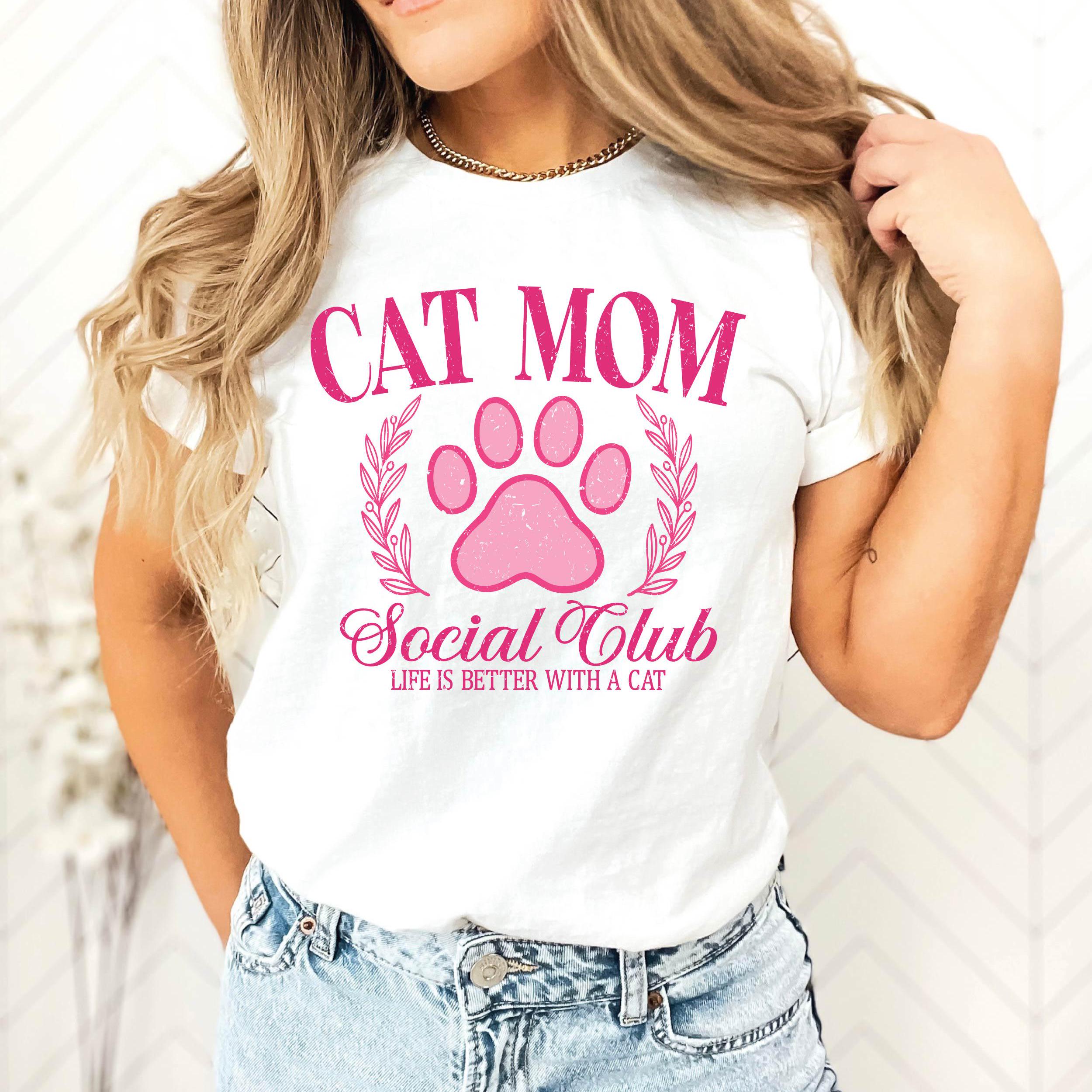 Cat Mom Social Club Shirt, Cute Cat Mom Social Club Shirt, Shirt for Cat Lovers, Fur Mama Shirt, Social Club Shirt, Cat Mom Gift
