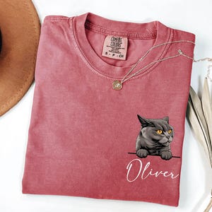 Custom Cat Shirt, Comfort Colors Shirt, Personalized Cat Shirt, Cat Lovers Shirt, Gift for Mom, Gift for Dad, Mothers Day Gift, Fathers Day