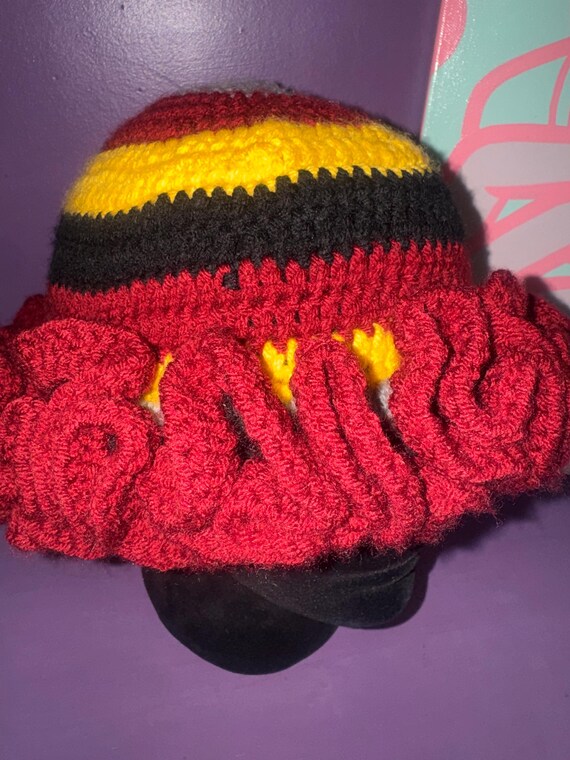 Crochet triple Ruffle Beanie Crochet Chenille Ruffle Hat Tutorial | DIY Modern Crochet  main image 2
