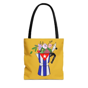 Cuban Flag Tote Bag, Cuban Coffee Tote Bag, Unique Cuban Gifts, Cuban Gifts, Havana, Cuba Libre, SOS Cuba, Cuban Pride, Custom Tote Bag,