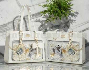 Retro Ita Bag Shoulder Bag, Anime Ita Crossbody Bag,Transparent Display Window,Window Bag,Pin Display Bag, Pin Wallet,Daily Ita Commuter Bag