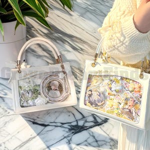 Retro Ita Bag Shoulder Bag, Anime Ita Crossbody Bag,Transparent Display Window,Window Bag,Pin Display Bag, Pin Wallet,Daily Ita Commuter Bag