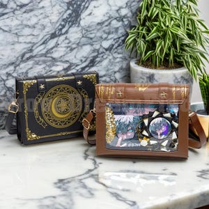 Retro Ita Bag Shoulder Bag, Anime Ita Crossbody Bag,Transparent Display Window,Window Bag,Pin Display Bag, Pin Wallet,Daily Ita Commuter Bag