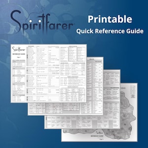 Druckbares Spiritfarer Referenzleitfaden - enthält die vollständige Karte + Anleitungen zu Rezepten, Angeln, Sammlungen, Besorgungen, Zielen, Ressourcen und mehr