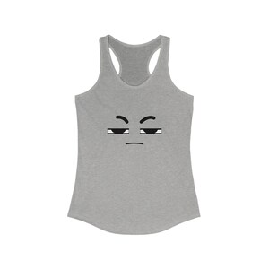 Funny Cute Frustrated Face Racerback Tank Top, Women&#39;s Sleeveless Shirt, Graphic Tee, Novelty Workout Clothes, Sarcastic Tank Top