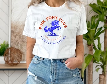Pink Pony Club Edmonton Hockey T-Shirt, Vintage Unisex Sports Tee, Game Day Shirt & Gift for Hockey Fans, Season Essential