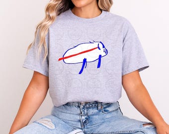 Camiseta unisex de algodón grueso con el logotipo de Josh Allen, fútbol americano de Buffalo, domingo divertido