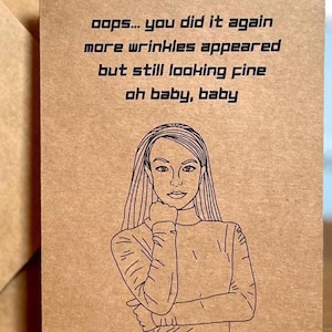Tarjeta de cumpleaños de Britney Spears: ¡Ups, lo hice de nuevo! Años 90, 2000, Y2K, minimalista, hecho a mano, vintage, idea de regalo feliz, regalos para la generación del milenio