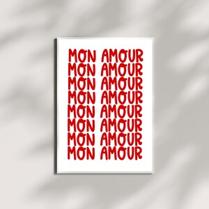 Love card, Heart card, Valentine's day card, Romantic card, Digital card, Printable card, Gift for him and her, Mon amour, Digital download