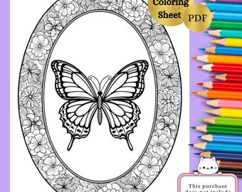 Kleurplaten vlinder bloemen, pdf