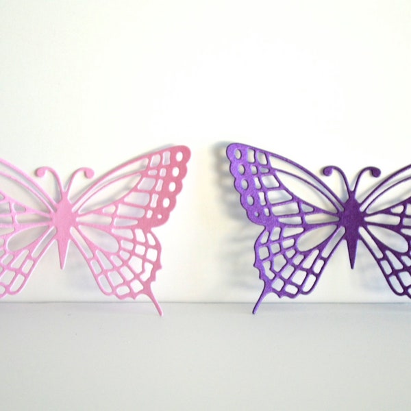 Pink and Purple Shimmer Butterfly Die Cuts