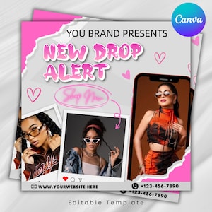 New Arrivals Flyer, New Collection Flyer, Boutique Sale Flyer, Clothing Flyer, Shop Now Flyer, Social Media Template, Canva Editable