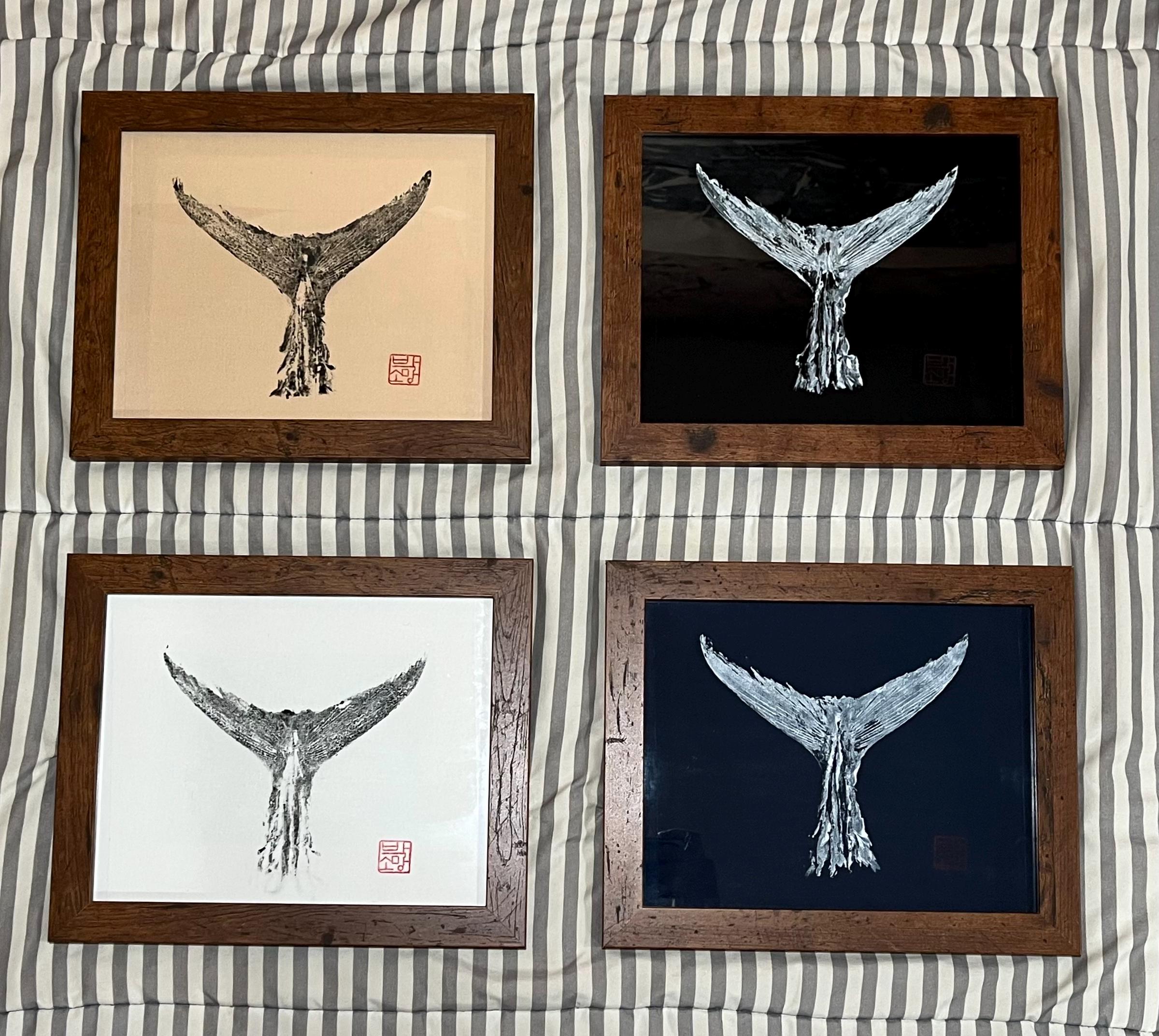 Œuvre D'art Gyotaku Originale - Poulpe Sur Tissu 50x70cm - Signée Et Encadrée