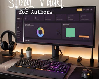 Story Vault - Strumento di tracciamento dei libri per autori / Banca di tropi, scheda personaggio, banca di titoli, idee per libri / App HTML scaricabile digitalmente