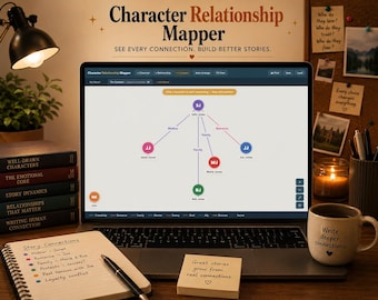 Mapper des relations avec les personnages — Web visuel des connexions entre les personnages pour les écrivains de fiction | Organiseur multi-livres