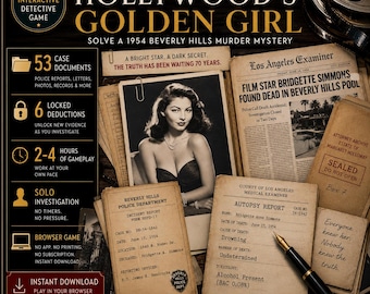 La fille dorée d'Hollywood - Résolvez un meurtre mystérieux à Hollywood en 1954 - sans impression, sans application, sans abonnement TÉLÉCHARGEMENT IMMÉDIAT