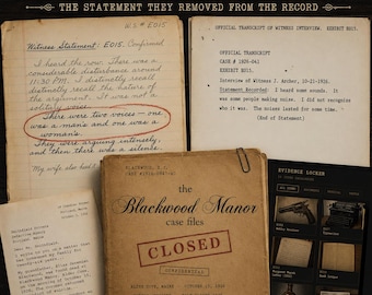 Dossier Blackwood Manor | L'affaire Cold Case des années 1920 Jeu | Enquête policière sur navigateur | Preuve imprimable | Téléchargement numérique