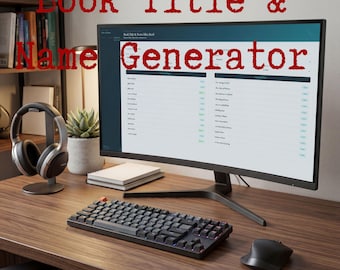 Banque d'idées de titres et de noms de livres pour auteurs de fiction | Générateur de titres, analyseur de noms de personnages, vérificateur de disponibilité | Application HTML à téléchargement numérique