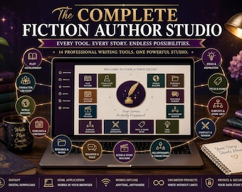 Studio d'auteur de fiction complète | 14 outils d'écriture HTML pour les romanciers | Intrigue, personnages, chronologie, recherche et planificateur de séries