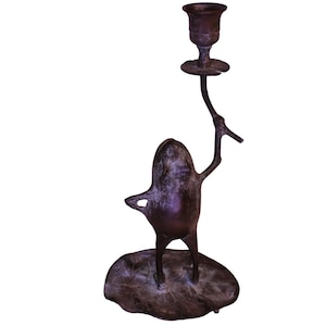 HAPPY FROG...Bronze Frog candle holder - Korean, Vintage