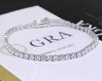 Moissanite Tennis Bracelet 2–4mm – VVS1 D Color, 925 Sterling Silver, Unisex Iced Bracelet