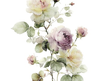 Paquete de imágenes prediseñadas de flores vintage / Imágenes JPG de acuarela imprimibles (descarga digital)